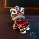 CLCEY Chinese style lion dance car keychain for girls’ bag pendant internet celebrity ancient style lion dance jewelry exquisite keychain purple* (keychain)