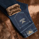 Chi Armania Spring New Style Qi YA Light Luxury High-End Hong Kong Jeans de alta gama Bordado recto Slim Bordado Casual 9922 Modelo-ADD VELVET 9922 Modelo-Add Velvet 28 (2 pies 1 cintura) 100 Jin [Jin iguala 0.5 kg]