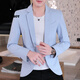 Playboy (PLAYBOY) men's small suit Korean style slim solid color top youth handsome casual single suit suit trendy spring and autumn jacket sky blue (model) regular 2XL (138-150Jin Jin equals 0.5 kg)