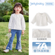 JELLYBABY girls spring 2026 new white shirt lapel pure cotton baby girl lace sweet top off-white 100