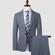 SHANSHAN light luxury brand 2025 new men's suit suit two-piece business casual wedding groomsmen dress blue gray stripes XL 180/50