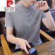 Pierre Cardin Summer Sticked Stand-Collar-T-Shirt für Männer kurzärmeliger Retro-Tang-Anzug Chinesischer Stil für Männer im chinesischen Stil von Männern.