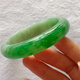 Ice waxy sun green jade bracelet Laokeng floating green square ice seed green imperial concubine gift female jade bracelet No. 56