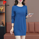 Pierre Cardin Solid Color Sweater y Sweater Vestido para mujeres de la base de base delgada y de moda para mujeres Otoño e invierno 2025 Nuevo estilo WLF9901 L 105-125Jin [Jin equivale a 0.5 kg]
