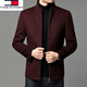 Tommy Hee Kelly Authentic Men's Stand-up Collar Woolen Short Business Casual Otoño e Invierno Red Wool Chaqueta Blue oscuro 170