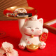 Yishangmei Lucky Cat Housewarming Gift New Year Entrance Ornament Key Storage Rack New Home Moving Gift Living Room Decor Lucky Cat+Storage Rack