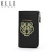 ELLE HOMME first-layer cowhide multifunctional key bag for men and women genuine leather coin purse large capacity car key bag New Year gift black front logo