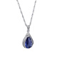 Hunter Retro style 925946 sterling silver pendant drop-shaped tanzanite blue zircon necklace water wave chain for women single pendant