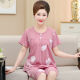 Mu fengqing pijama de madre de mediana edad para mujeres en verano algodón puro pantalones recortados de manga corta más grasa más ropa de gran tamaño para el hogar de mediana edad T3937 XL (115-135Jin [Jin iguala 0.5 kg])