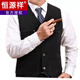 Hengyuanxiang middle-aged and elderly vest men's spring and autumn thin suit vest daddy suit middle-aged casual vest pocket vest jacket single vest military green 2XL
