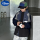 Veste Disney Boys '2025 Spring and Automn Children's Color Blocking Denim Veste de glissière pour enfants de taille moyenne Bleu 120 cm