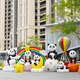 Chaole Park Outdoor Cartoon Panda Tier Skulptur Große Ornamente in Garteneinkaufszentrum landschaftlicher Gebiet Internet Promi Check-in Beauty Decoration Kombination 42 neun Kombinationen 15620