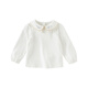 DAVE&BELLA girls long-sleeved T-shirt new children's bottoming top baby girl spring clothes casual children's pullover pearl white ready stock 110 cm (recommended height 100-110cm)