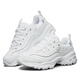 Skechers Chaussures féminines automne et hiver 2025 Nouvelles chaussures de panda en cuir épaisse semelles accordées papa chaussures blanches Sneakers décontractés non glissés 11979-WSL 35