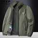 Jeep Spirit2025 Neue Frühlings- und Herbst-Herren-Gelegenheitsjacke mit mittleren und jungen Stehkragen Jacke Lose großer Jugend-Top schwarz 2xl