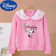 Disney Brand Children's Clothing for Girls and Children's Fashionable Spring 2025 Sweinshirt Swintershirt Spring y Autumn Pure Algody Army Navy Navy Top [Pure Cotton] Collar azul marino-White-S795 140 cm Recomendado 52-62Jin [Jin equivale a 0.5 kg]