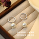 Auspicious Goddess 999 Sterling Silver Pearl Earrings New 2025 Earrings Niche Women's Light Luxury Earrings 999 Silver Pearl Earrings (Two Prices)
