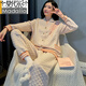 
Modal air cotton mezzanine pajamas for women in spring and autumn and winter pure cotton long sleeve thickened thin cotton home clothing set can be worn outside MFB15271 women M women Suitable for weight 80-100 Jin [Jin equals 0.5 kg]