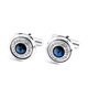 UGO CONTI Italian Fashion Crystal Cufflinks Men's French Light Luxury Customized Suit Shirt Cuff Button Simple Silver Set (Spot Gift Box)