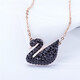 Swarovski (SWAROVSKI) Swan pendant large black swan rose gold plated necklace gift 5204134