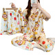 Nanjiren's milky bralala women's pajamas spring and summer thin short-sleeved three-piece set girl's casual home clothing set KK14137# M [Suggested 80-100Jin [Jin equals 0.5 kg]]