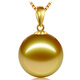 Two snow Nanyang mother-of-pearl gold pearl necklace 925 silver single pearl pendant necklace perfect round gift for girlfriend 16mm-17mm gold