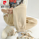 
Pierre cardin cotton and linen pants men's summer men's pants imitation linen tie men's casual pants cotton sports men's pants new product Navy blue M 80-90Jin [Jin equals 0.5 kg]
