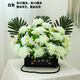 Zi Jiafu Qingming Festival flower tombstone, artificial flowers in front of the tomb, simulated chrysanthemum bouquet, large flower basket, tomb sweeping supplies, z yellow + sunset red set (base is carton)