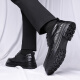 Zapatos de cuero portuleso para hombres de negocios británicos para hombres zapatos casuales de negocios de manera baja con planta gruesa zapatos formales zapatos de boda 9929 negro 42