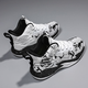 Dai shuai Venom James Basketball Zapatos 10 ~ 15 años Mesh de primavera y otoño sin deslizamiento transpirable Mid-hiedra de zapatillas genuinas KKL9871 Botones giratorios en blanco y negro 35