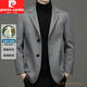 皮尔卡丹（pierre cardin）高端双面呢西装外套男士秋冬季短款大衣商务休闲羊毛呢子西服男 黄色 M 170