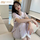 Modal French Palace Style Ice Seide Pyjamas Damen-Kurzarmhose im Sommer Neue Internet-Promi-Kleidungsstil-Kleidungsstücke Set hochwertig-yfy9905 Kurzarmhosen] M empfohlen 80-100jin [Jin gleich 0,5 kg]]