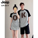 
JEEP SPIRIT special couple outfit summer dress one skirt one dress 2025 new cotton short-sleeved T-shirt one men and one women top fabric quality assurance) 691 women's skirt + men T M men L + women