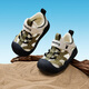 Zapatos para niños Babudou zapatos para niños pequeños verano aliviable hueco de bebé suave suave sandalias bosque de pies verdes 24