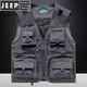 JEEP SPIRIT Spring and Summer Men's Shield Vest Vest Workwear Loose Outdoor Fishing Photographer Vest Workwear 7898 Black S 90-100Jin [Jin equals 0.5 kg]