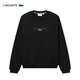 Lacoste French Crocodile Herrenkleidung loser Stil Baumwolle Runde Nackenpullover Sportpullover SH3878 031/Schwarz XL 6