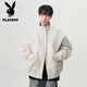 花花公子（PLAYBOY）美式cleanfit教练夹克男2025春秋轻量户外防泼水工装百搭立领外套 H1049-黑色 夹克 L 建议120-135斤