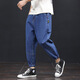 Pantalones sueltos de gran tamaño de nueve puntos para hombres más grasas más grandes pantalones para hombres pantalones de papá 9904 pantalones azul claro 32