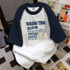 Metersbonwe pure cotton short-sleeved T-shirt men's summer American retro raboss sleeve top color-blocking loose versatile couple half-sleeved T-shirt P55-light gray paired navy blue-[C694] S 60-80Jin[Jin equals 0.5 kg]