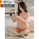 Modal 2025 reines Baumwollsommer-Pyjama Frauen Pullover Pyjamas Sommershorts Shorts komfortable und lässige Heimanzug Frauen Z9859 M [Empfohlen 80-100jin [Jin gleich 0,5 kg] tragen]