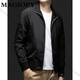 Magiopy Luxury High-End-Marke Schaffelljacke für Männer Frühling und Herbst Modestand Halsband Dünne Raglan-Hülle Casual Jacke für Männer Schwarz 3xl 190