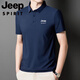 JEEP SPIRIT2025 new POLO shirt for men ice silk short-sleeved T-shirt summer lapel anti-wrinkle business casual middle-aged and elderly half-sleeved Jeep12358 ice silk POLO shirt/obsidian black 4XL [180-200Jin [Jin equals 0.5 kg]]