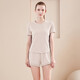 [Sweat-sweat suit] Summer yoga suit women's short-sleeved shorts quick-drying exercise fake two-piece running fitness suit purple L
