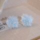 Yican Clear Blue Flower Earrings for Women Unique Niche Design High-end Earrings 2025 New Hot Style Earrings Clear Blue Flower Earrings for Women