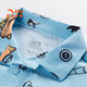 ANTA Children's T-shirt Boys' Clothing 2025 Summer Trend SORONA Comfortable and Breathable Full Print Shirt Short Sleeve Qiyun Blue/Full Print-1 100 cm