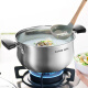 Supor (Supor) 304 acero inoxidable sopa de sopa roja pequeña sopa de olla de olla de olla de olla de olla de gas de olla caliente cocinera de inducción de gas universal adecuado para 3-5 personas versión espesada mejorada + red vapor de 24 cm