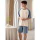 Fenton self-operated flagship store 25 new spring and autumn pajamas for men to wear outside Modal cotton antibacterial large size home clothes set