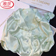 Langsha 2025 Новая пижама для женщин Лето-костюм Thin Cool Ice Silk Silk с короткими рукавами в стиле принцессы Ruffled Ruffual Home Clothing WLW-9221 [Шорты с короткими рукавами] M [Предлагается 80-100JIN [JIN равен 0,5 кг]]]