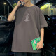 常缕竺纯棉T恤男潮牌潮流休闲宽松圆领短袖男生青少年夏季新款百搭体恤 3897白色 L 约120-140斤可穿
