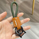 CTRLEND exquisite leather braided keychain handmade leather rope key pendant for men's keychain couple car key hanging decoration leather braided rope [black]